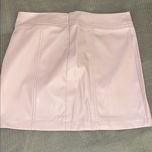 Pink pleather skirt
